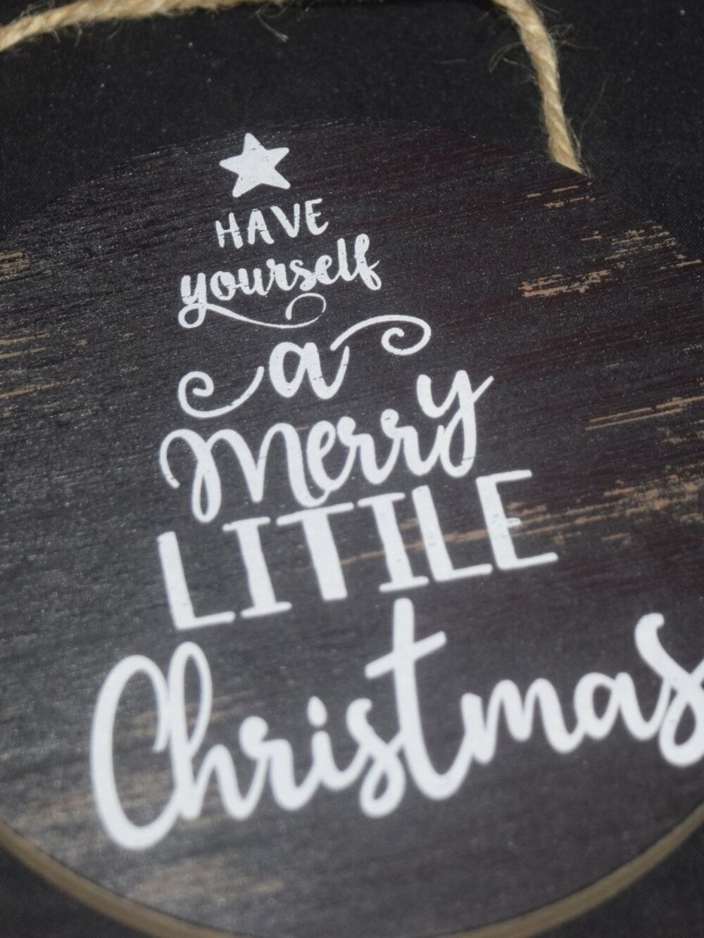 Rustic "Have Yourself a Merry Little Christmas" Round Wood Sign